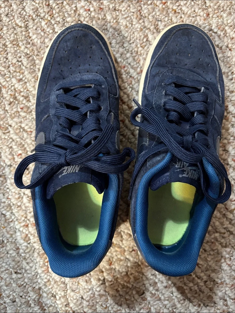 Nike sz 7.5 Air Force 1 Low ‘07 PRM Suede Midnight Navy Sneakers
